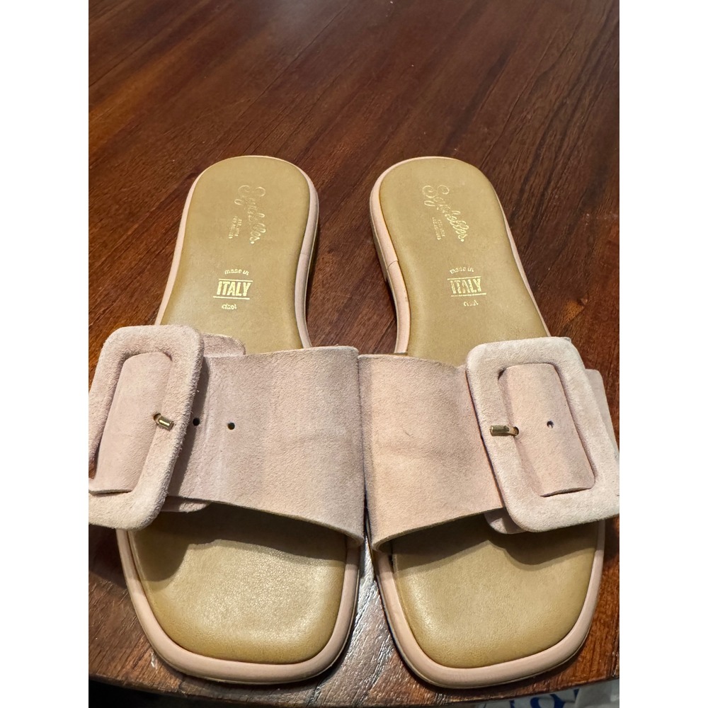Seychelles Made in Italy Pink Suede Buckle Slide Sandals Womens‎ 7.5 Flat Mules